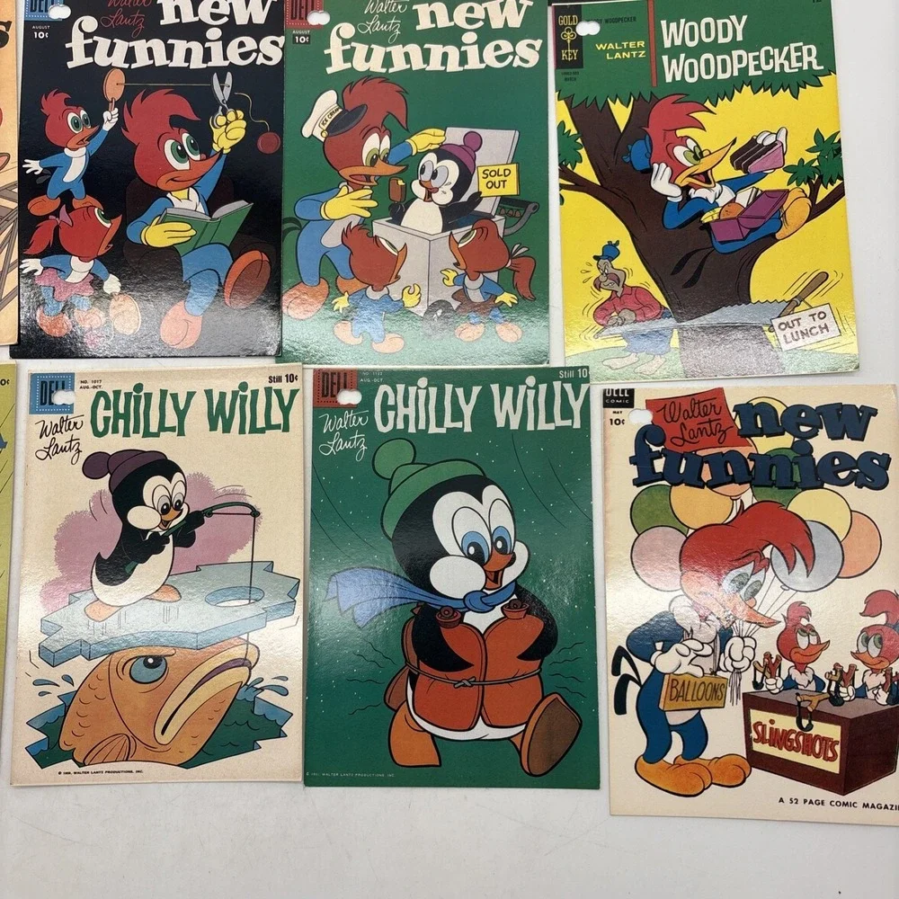vintage postcard Walter Lantz Woody woodpecker, Chilly Willy, Andy Panda New X15